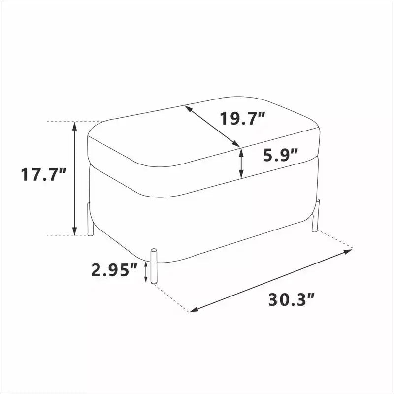 TUYOHW 30.3 Banc ottoman de rangement, banc ottoman rembourré de bout de lit avec rangement caché, ottoman en velours côtelé pour salon, entrée