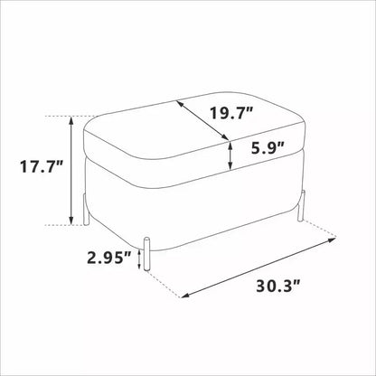 TUYOHW 30.3 Banc ottoman de rangement, banc ottoman rembourré de bout de lit avec rangement caché, ottoman en velours côtelé pour salon, entrée