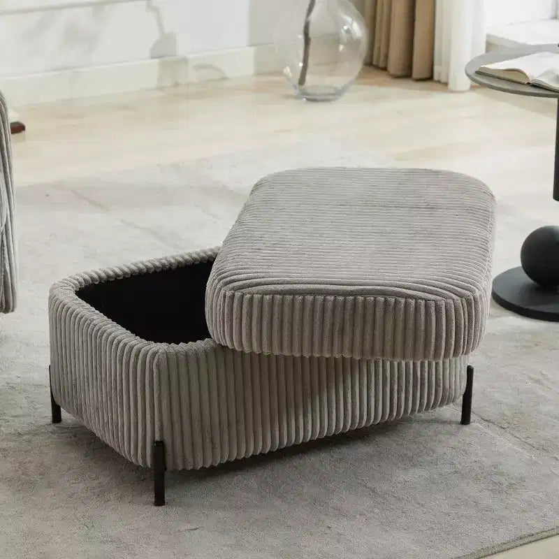 TUYOHW 30.3 Banc ottoman de rangement, banc ottoman rembourré de bout de lit avec rangement caché, ottoman en velours côtelé pour salon, entrée