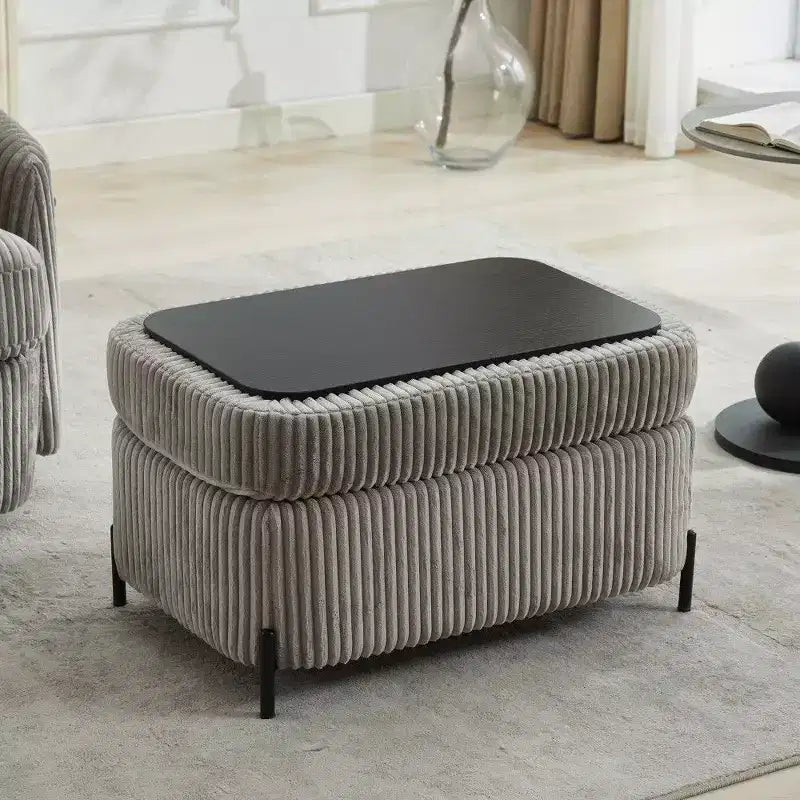 TUYOHW 30.3 Banc ottoman de rangement, banc ottoman rembourré de bout de lit avec rangement caché, ottoman en velours côtelé pour salon, entrée
