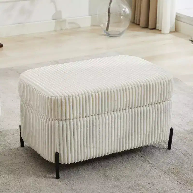 TUYOHW 30.3 Banc ottoman de rangement, banc ottoman rembourré de bout de lit avec rangement caché, ottoman en velours côtelé pour salon, entrée