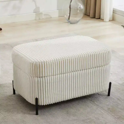 TUYOHW 30.3 Banc ottoman de rangement, banc ottoman rembourré de bout de lit avec rangement caché, ottoman en velours côtelé pour salon, entrée