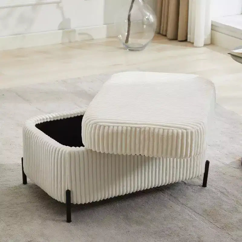 TUYOHW 30.3 Banc ottoman de rangement, banc ottoman rembourré de bout de lit avec rangement caché, ottoman en velours côtelé pour salon, entrée