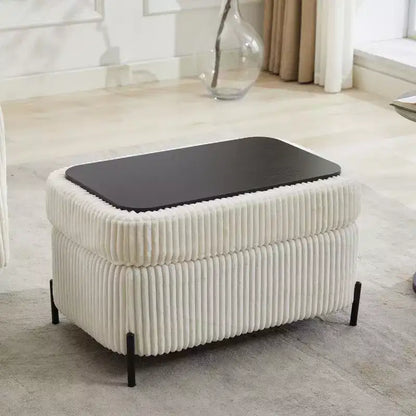 TUYOHW 30.3 Banc ottoman de rangement, banc ottoman rembourré de bout de lit avec rangement caché, ottoman en velours côtelé pour salon, entrée