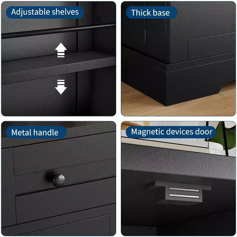 Buffet bahut, buffet de rangement à quatre portes avec portes d'armoire, meuble de rangement de cuisine et de salle à manger, bar à café polyvalent