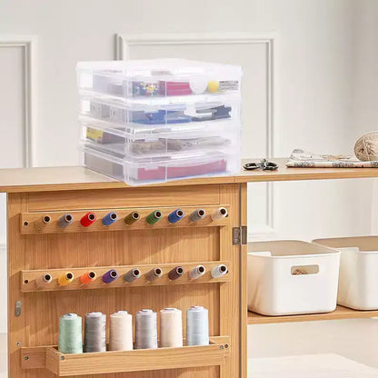 Rangements papier scrapbooking VEVOR, lot de 4 boîtes de jeux de société empilables en plastique, étui à documents transparent polyvalent à coins arrondis