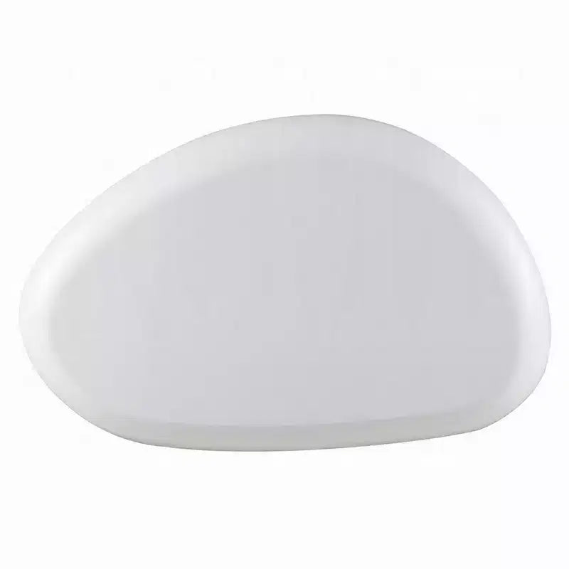Table basse Royal Hampton, design galet asymétrique 30 pouces, blanc laqué