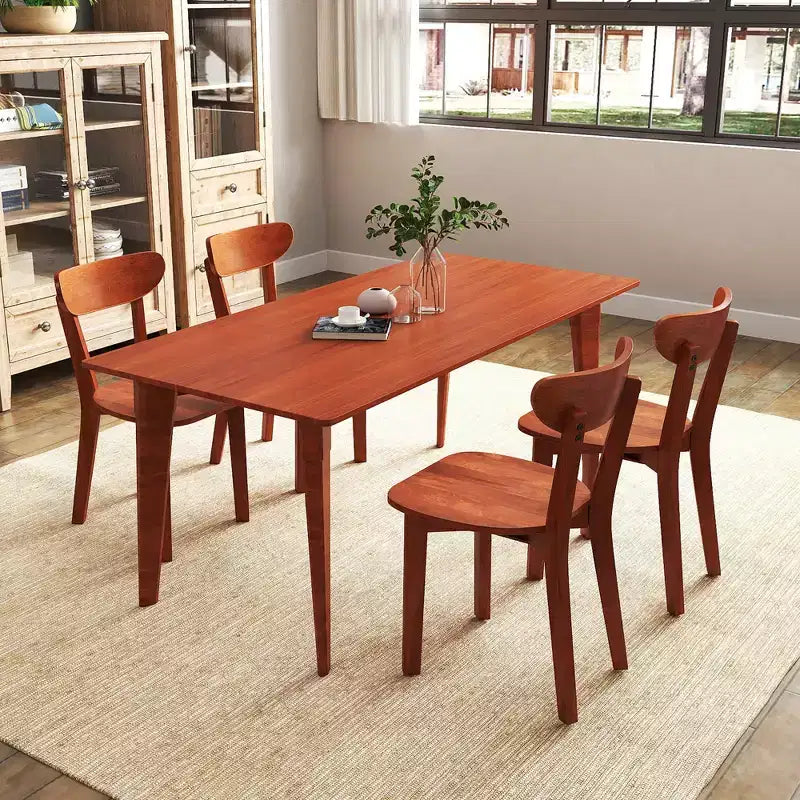Lot de 2 chaises de salle à manger Costway en bois massif avec dossier incurvé et cadre en bois d'hévéa