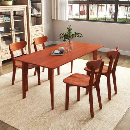 Lot de 2 chaises de salle à manger Costway en bois massif avec dossier incurvé et cadre en bois d'hévéa