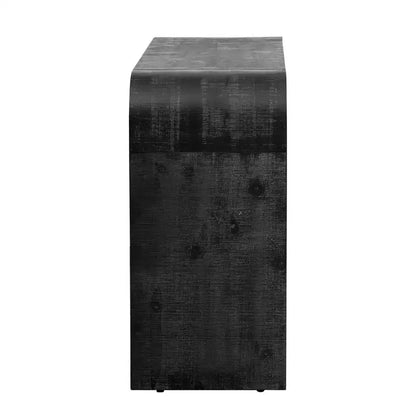 Console incurvée avec 2 tiroirs pour entrée, table d'entrée minimaliste en bois avec rangement pour salon