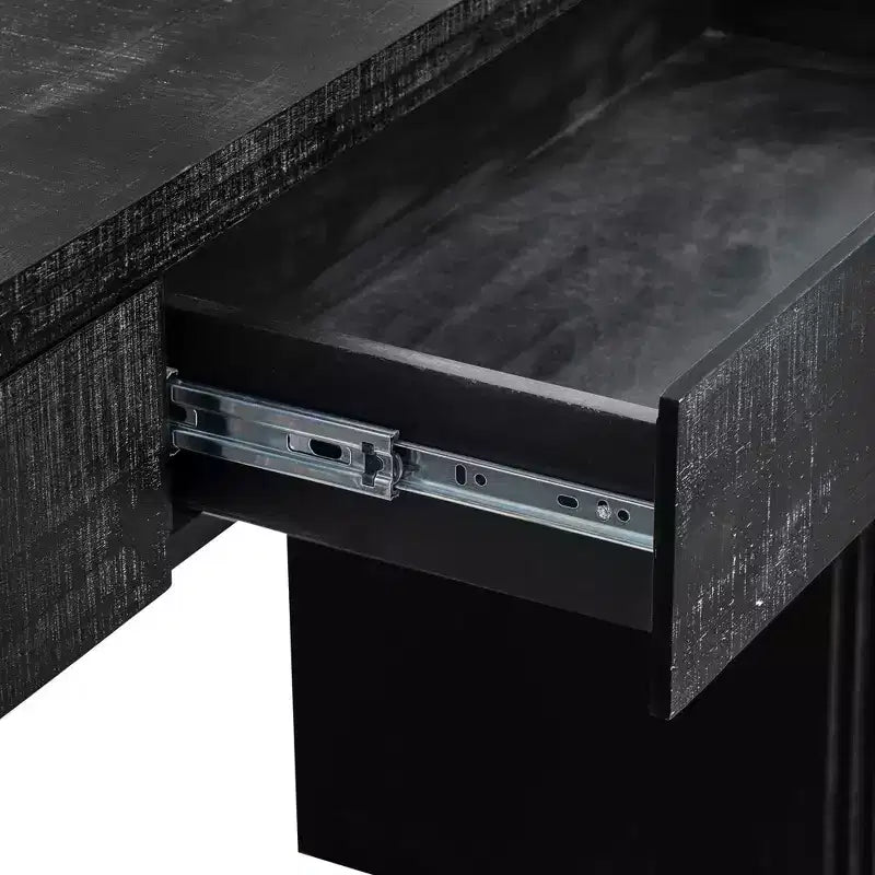 Console incurvée avec 2 tiroirs pour entrée, table d'entrée minimaliste en bois avec rangement pour salon