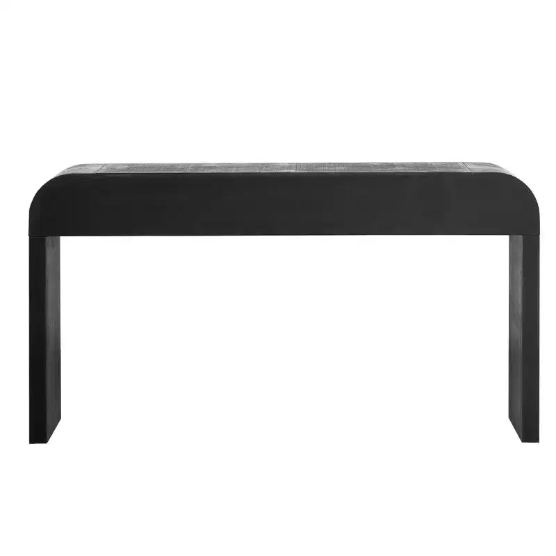 Console incurvée avec 2 tiroirs pour entrée, table d'entrée minimaliste en bois avec rangement pour salon