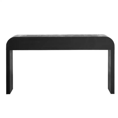 Console incurvée avec 2 tiroirs pour entrée, table d'entrée minimaliste en bois avec rangement pour salon