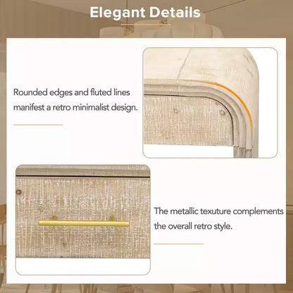 Console incurvée avec 2 tiroirs pour entrée, table d'entrée minimaliste en bois avec rangement pour salon