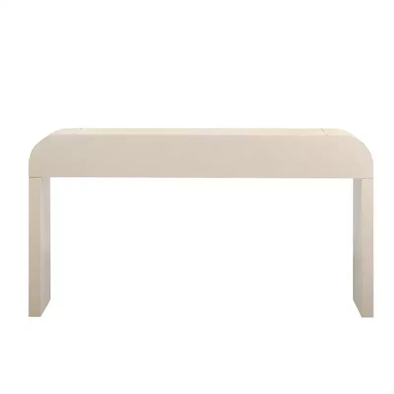 Console incurvée avec 2 tiroirs pour entrée, table d'entrée minimaliste en bois avec rangement pour salon