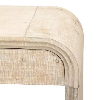 Console incurvée avec 2 tiroirs pour entrée, table d'entrée minimaliste en bois avec rangement pour salon