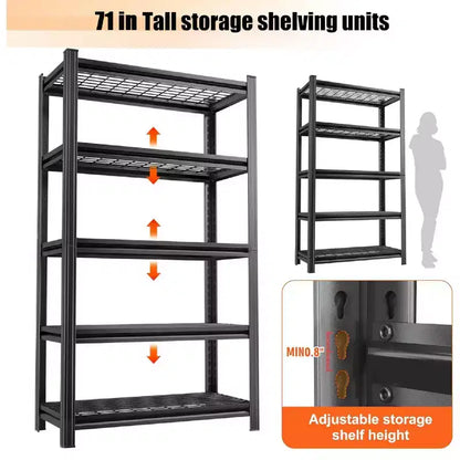 Clihome Étagère de rangement polyvalente à 5 niveaux en métal, étagère de rangement sans boulons avec conception de trous de gourde
