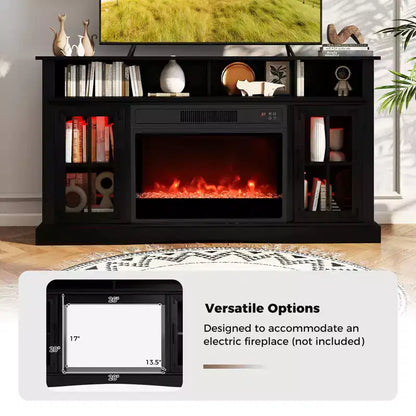 Meuble TV Costway avec lumières LED, télécommande, rangements et étagères réglables