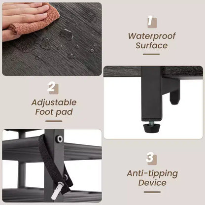 Meuble de bar Costway à 3 niveaux avec étagères de rangement, porte-verres et porte-bouteilles