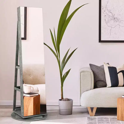 Costway Armoire à bijoux rotative à 360° avec miroir, modes LED 3 couleurs, verrouillable