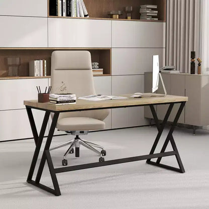 Costway Bureau informatique 4 pièces de 150 cm Grand bureau industriel pour maison et bureau avec cadre métallique robuste