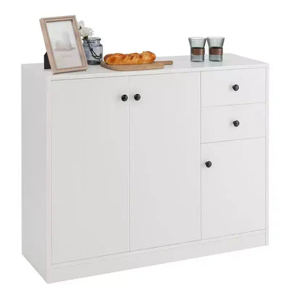Buffet de cuisine Costway avec 3 portes, 2 tiroirs et étagère réglable