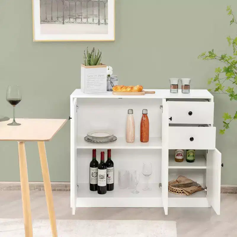 Buffet de cuisine Costway avec 3 portes, 2 tiroirs et étagère réglable