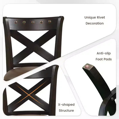 Tabouret de bar pivotant Costway de 79 cm de hauteur, assise en cuir PU, pieds en bois d'hévéa, repose-pieds
