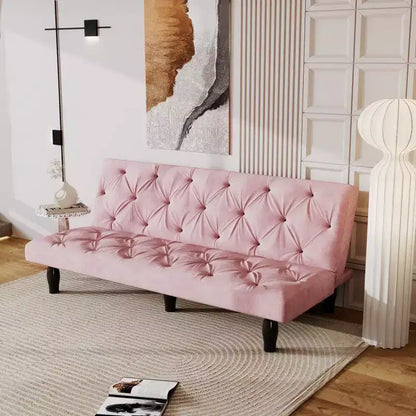 TUYOHW Canapé convertible peu encombrant de 168 cm, canapé-lit en velours avec cadre en bois robuste, causeuse réglable sur 3 positions pour salon