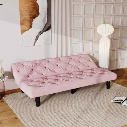 TUYOHW Canapé convertible peu encombrant de 168 cm, canapé-lit en velours avec cadre en bois robuste, causeuse réglable sur 3 positions pour salon