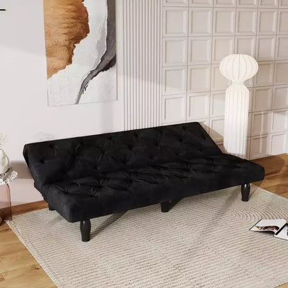 TUYOHW Canapé convertible peu encombrant de 168 cm, canapé-lit en velours avec cadre en bois robuste, causeuse réglable sur 3 positions pour salon