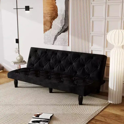 TUYOHW Canapé convertible peu encombrant de 168 cm, canapé-lit en velours avec cadre en bois robuste, causeuse réglable sur 3 positions pour salon