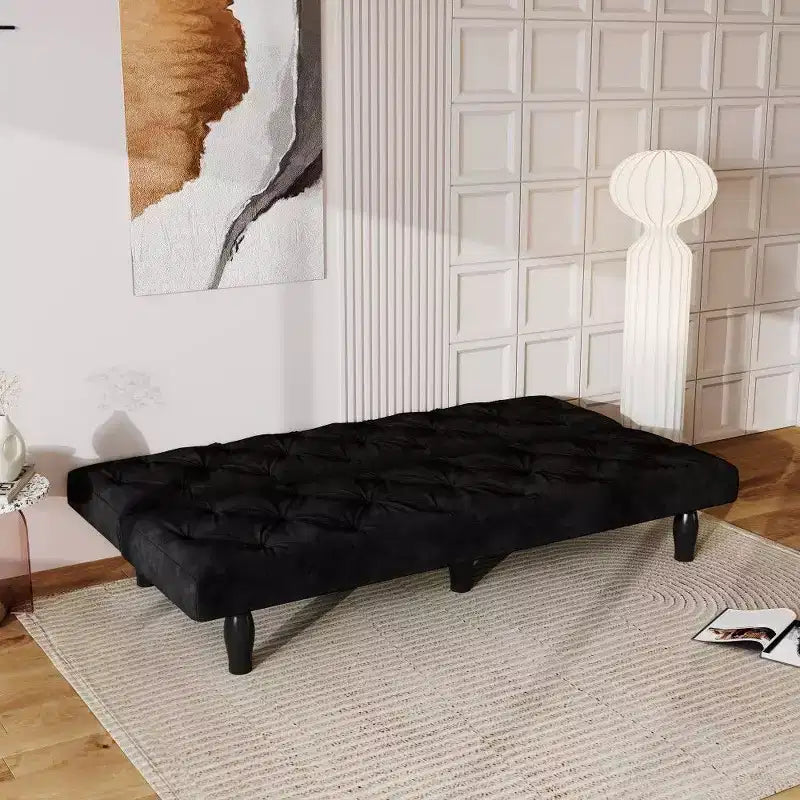 TUYOHW Canapé convertible peu encombrant de 168 cm, canapé-lit en velours avec cadre en bois robuste, causeuse réglable sur 3 positions pour salon