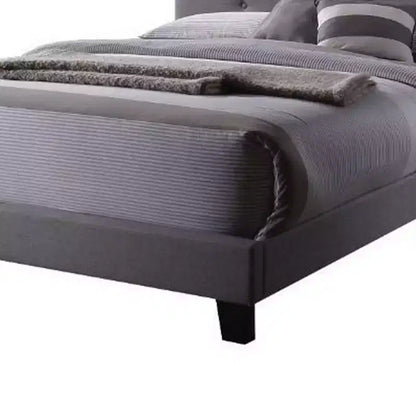 Lit capitonné Queen Royal Hampton de style contemporain, gris