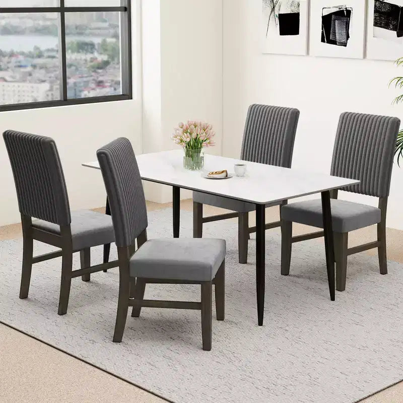 Costway Lot de 4 chaises de salle à manger en velours de style moderne du milieu du siècle