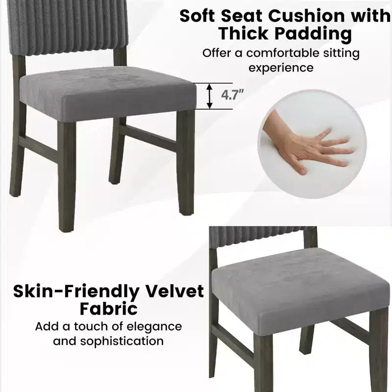 Costway Lot de 4 chaises de salle à manger en velours de style moderne du milieu du siècle