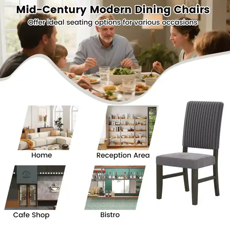 Costway Lot de 4 chaises de salle à manger en velours de style moderne du milieu du siècle