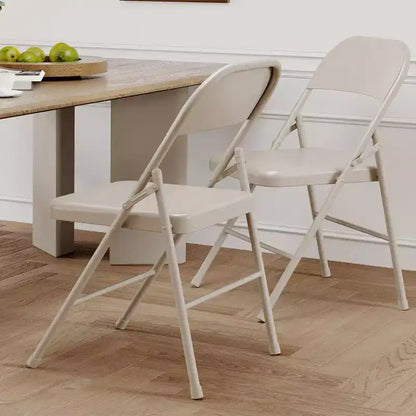 Lot de chaises pliantes en métal robustes, supportant jusqu'à 158 kg, chaises de salle à manger pliantes tout acier avec dossier, chaises portables, lot de deux