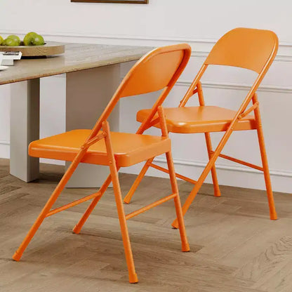 Lot de chaises pliantes en métal robustes, supportant jusqu'à 158 kg, chaises de salle à manger pliantes tout acier avec dossier, chaises portables, lot de deux