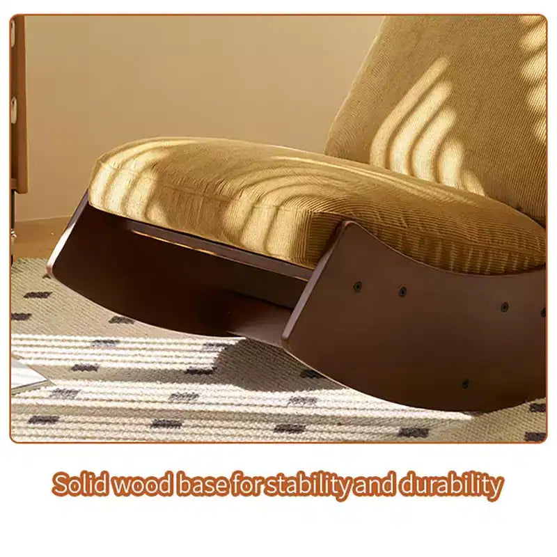 Fauteuil à bascule planeur confortable Rembourrage Fauteuil planeur Cadre en bois massif Plusieurs réglages Fauteuil de lecture d'appoint