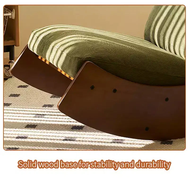 Fauteuil à bascule planeur confortable Rembourrage Fauteuil planeur Cadre en bois massif Plusieurs réglages Fauteuil de lecture d'appoint