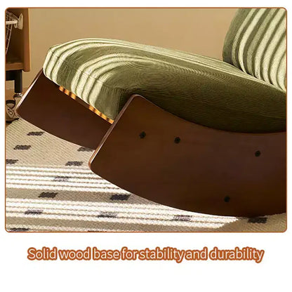 Fauteuil à bascule planeur confortable Rembourrage Fauteuil planeur Cadre en bois massif Plusieurs réglages Fauteuil de lecture d'appoint