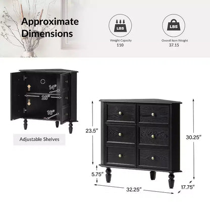 Roland 30 H Meuble d'angle à 2 portes avec pieds tournés Lot de 2|ARTFUL LIVING DESIGNS