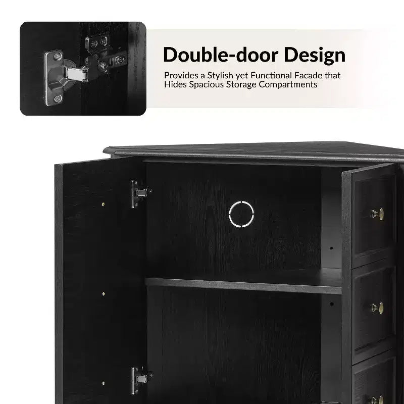 Roland 30 H Meuble d'angle à 2 portes avec pieds tournés Lot de 2|ARTFUL LIVING DESIGNS