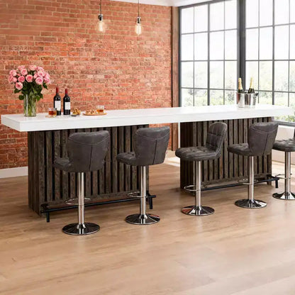 63 Grande unité de bar à domicile, table de pub haute de 2 niveaux pour îlot de cuisine avec repose-pieds, table de pub moderne pour salle à manger, bistro, salon