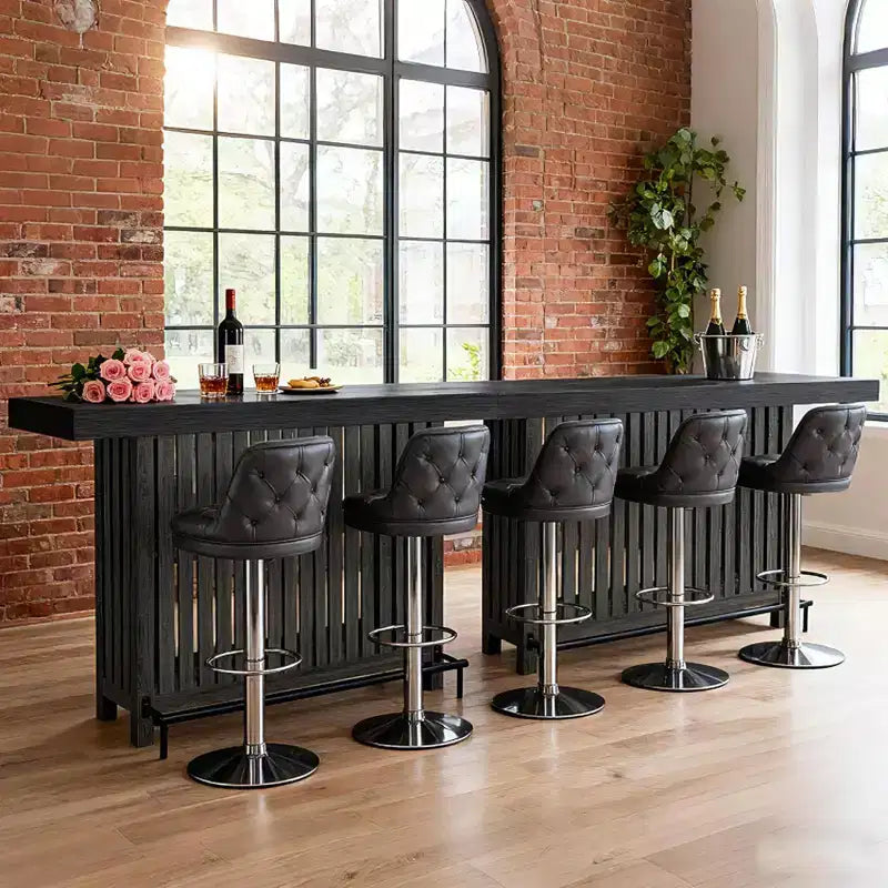63 Grande unité de bar à domicile, table de pub haute de 2 niveaux pour îlot de cuisine avec repose-pieds, table de pub moderne pour salle à manger, bistro, salon