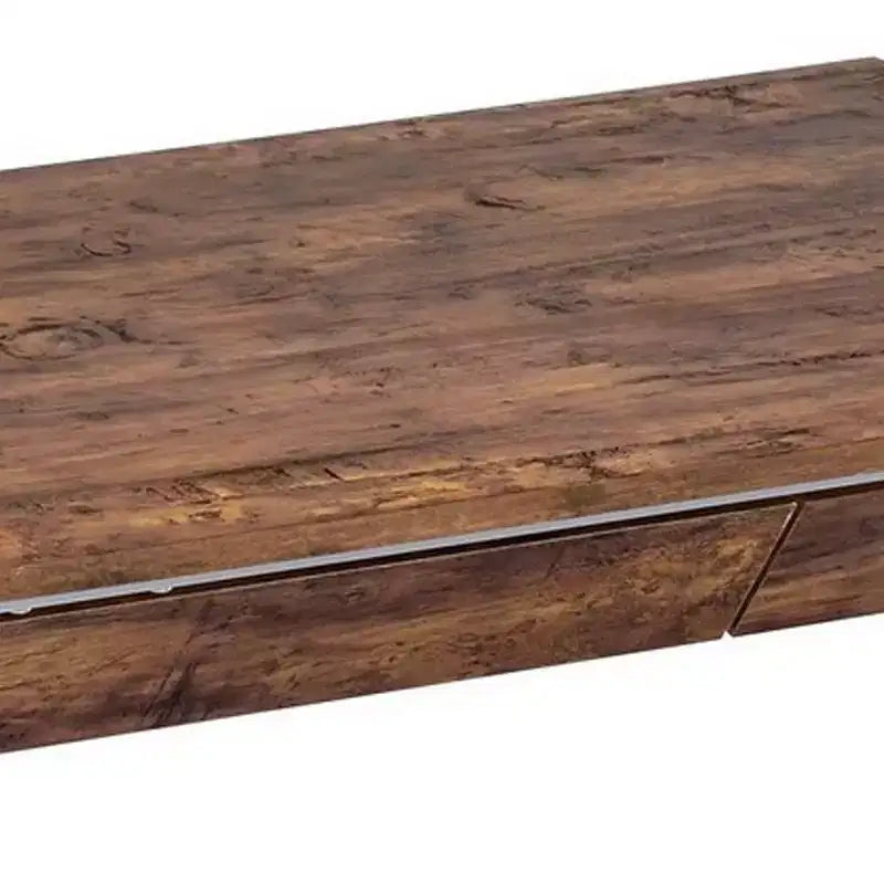 Bureau d'ordinateur moderne Royal Hampton de 91 cm, 2 tiroirs, base en X, bois, chêne, chrome