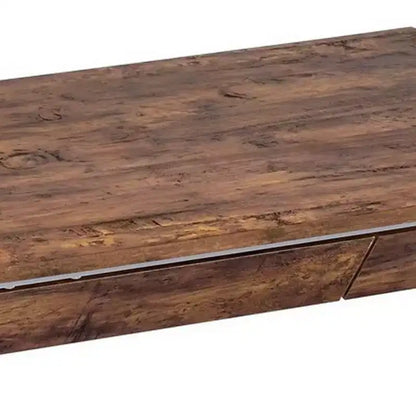 Bureau d'ordinateur moderne Royal Hampton de 91 cm, 2 tiroirs, base en X, bois, chêne, chrome