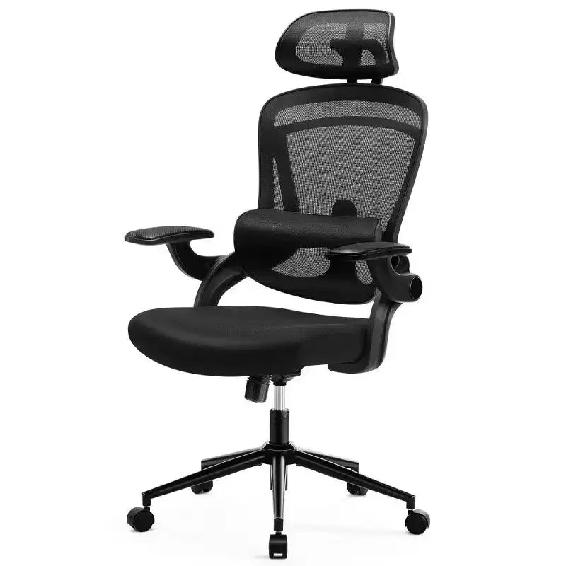 TUYOHW Ergonomic Office Chair with Adjustable Lumbar Support and Headrest,High Back Mesh Desk Chair with Flip-Up Armrests,275LB Capacity
