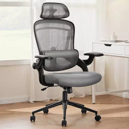 Chaise de bureau ergonomique TUYOHW avec support lombaire et appui-tête réglables, chaise de bureau dossier haut en maille avec accoudoirs relevables, capacité 125 kg
